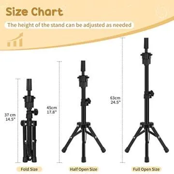 TopDirect Canvas Wig Head Stand Set for Wig Making