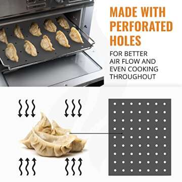 Reusable Liners for Toaster Oven Air Fryer 9 x 11 Accessories Compatible with Breville, Black & Deck...