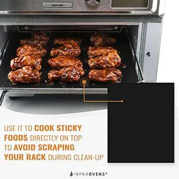 Reusable Liners for Toaster Oven Air Fryer 9 x 11 Accessories Compatible with Breville, Black & Decker, Cuisinart, Emeril Lagasse + More, Perforated Non-Stick Mats for Baking, Cooking, Oven Rack