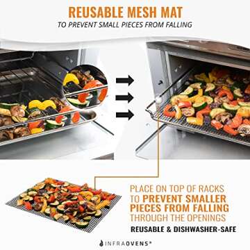 Reusable Liners for Toaster Oven Air Fryer 9 x 11 Accessories Compatible with Breville, Black & Decker, Cuisinart, Emeril Lagasse + More, Perforated Non-Stick Mats for Baking, Cooking, Oven Rack