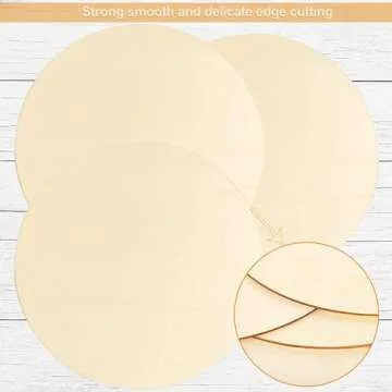 12 Pieces 12 Inch Wood Circles for Crafts - Unfinished Blank Wooden Circle, Wood Slices for Painting...