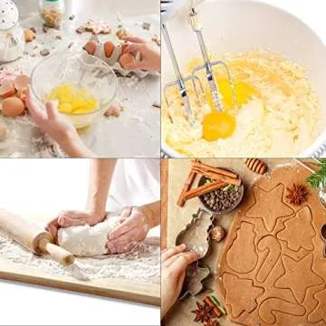 Large Christmas Cookie Cutters,4" Holiday Cookie Cutters Stainless Steel,12pcs Molds with Recipe Instruction,Snowman, Christmas tree, elk, snowflake