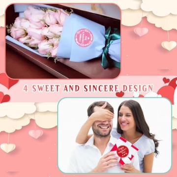 2 Inch Red Heart Stickers - 500 Pcs for Valentine's Day