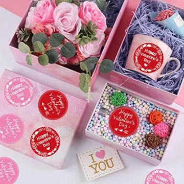 2 Inch Red Heart Stickers - 500 Pcs for Valentine's Day