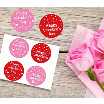 2 Inch Red Heart Stickers - 500 Pcs for Valentine's Day