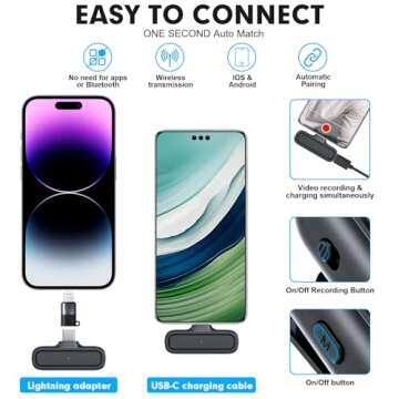 Wireless Lavalier Microphone for Android & iPhone