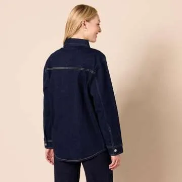 Stylish Oversized-Fit Denim Shirt Jacket for Year-Round Use