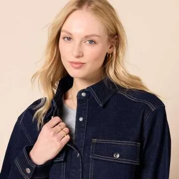 Amazon Essentials Women's Oversized Denim Shirt Jacket