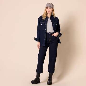 Amazon Essentials Women's Oversized Denim Shirt Jacket
