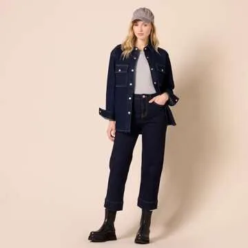 Amazon Essentials Women's Oversized Denim Shirt Jacket