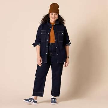 Amazon Essentials Women's Oversized Denim Shirt Jacket