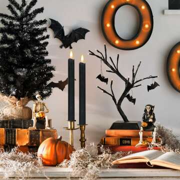 Flameless Taper Candles with Remote and Real Wax