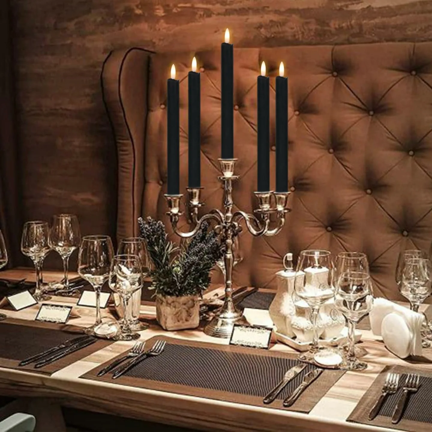 Flameless Taper Candles with Remote and Real Wax