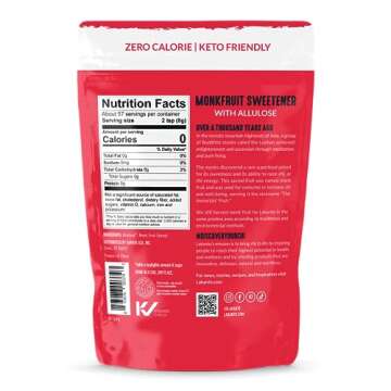 Lakanto Classic Monk Fruit Sweetener With Allulose, White Sugar Substitute From Monk Fruit Extract f...