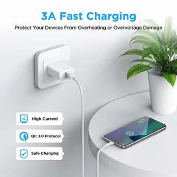 etguuds USB A to USB C Cable 5-Pack (3/3/6/6/10 ft), Fast Charging Type C Charger Cord for iPhone 16 15 Pro/Pro Max/Plus, for Samsung Galaxy S24 S23 S22 S21 S20 S10 A55 A54 Flip, Pixel, Moto G, White