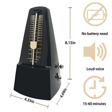 HOSEYIN Mechanical Metronome, Universal Metronome for Piano, Guitar, Violin,Drums and Other Instrume...