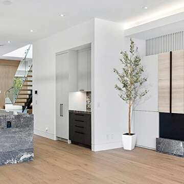 LYERSE 7ft Artificial Olive Tree Tall Fake Potted Olive Silk Tree with Planter Large Faux Olive Branches and Fruits Artificial Tree for Office House Living Room Home Decor