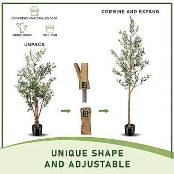 LYERSE 7ft Artificial Olive Tree for All Year Decor