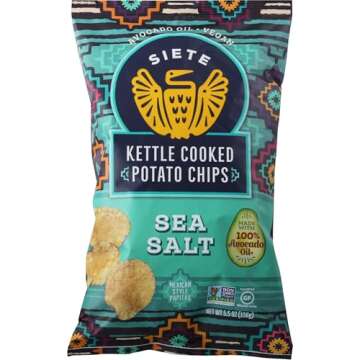 Siete Family Foods Sea Salt Potato Chips - Gourmet Kettle Cooked Snack
