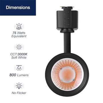 LED Track Lighting Heads for Juno Track, FLSNT 75W Equivalent Dimmable LED Track Light Heads, 12W 24...