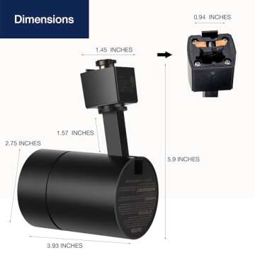 LED Track Lighting Heads for Juno Track, FLSNT 75W Equivalent Dimmable LED Track Light Heads, 12W 24° LED Spotlight Light, CRI90, 800LM, 3000K Soft White, Black, 6 Pack