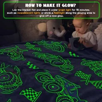 Glow in The Dark Truck Blanket - Unique Gifts for Kids