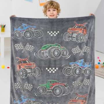Glow in The Dark Truck Blanket - Unique Gifts for Kids