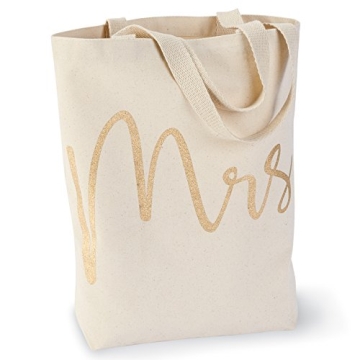 Mud Pie Wedding Mrs. Canvas Tote Bag for Brides