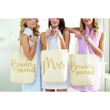 Mud Pie Wedding Mrs. Canvas Tote Bag for Brides