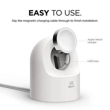 elago W2 Charger Stand Compatible with Apple Watch Series Ultra2/Ultra/10/9/8/7/6/5/4/3/2/1/SE (49mm, 46mm, 45mm, 44mm, 42mm, 41mm, 40mm, 38mm)