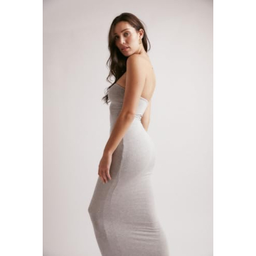 Stylish Almere Strapless Maxi Dress in Heather Grey