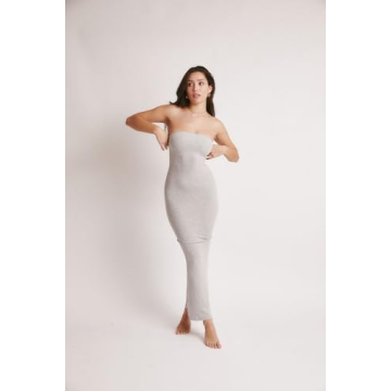 Stylish Almere Strapless Maxi Dress in Heather Grey