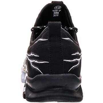 BRONAX Black Sneakers for Men Colorful Designer Lightweight Lace up Walking Gym Running Tennis Athletic Workout Training Sport Shoes Size 7.5