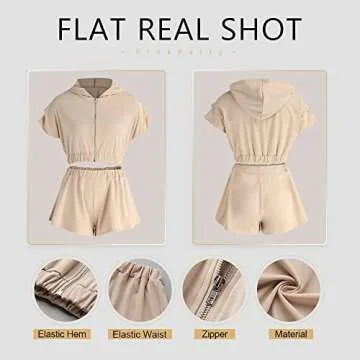 Summer 2 Piece Outfits for Women Short Sleeve Crop Top Lounge Shorts Tracksuit Sets