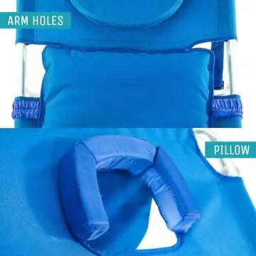 Ostrich Deluxe 3 in 1 Beach Chair with Face Opening - Portable, Reclining Lounger for Tanning