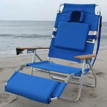 Ostrich Deluxe 3 in 1 Beach Chair with Face Opening - Portable, Reclining Lounger for Tanning