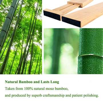 G-LEAF 6 Set Drawer Dividers Bamboo Adjustable Kitchen Drawers Organizer Divider