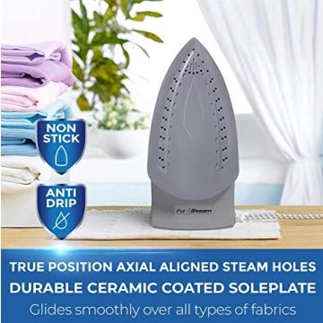 PurSteam 1800W Steam Iron with LCD, Auto Shutoff & More