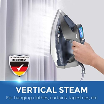 PurSteam 1800W Steam Iron with LCD, Auto Shutoff & More