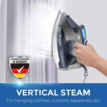 PurSteam 1800W Steam Iron with LCD, Auto Shutoff & More