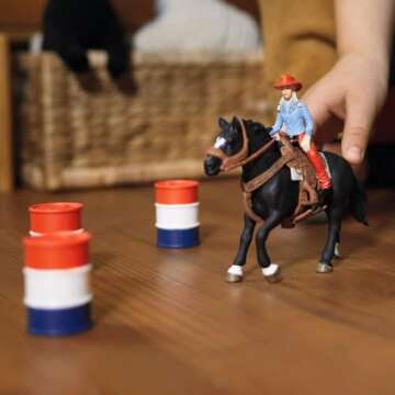 Schleich 7PC Barrel Racing Set - Fun Farm Toy for Kids