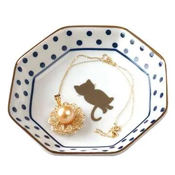 Cinf Candle Holder Cat Jewelry Dish Birthday Anniversary Ceramic Ring Trinket Dish for Wife Girlfriend，Bathroom Ring Holder, Organizer Decorative Jewelry Tray for Sister Birthday Gift