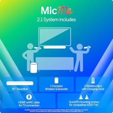 VIZIO MicMe Karaoke Soundbar with Wireless Microphones