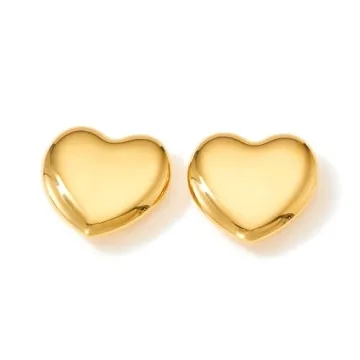 Stylish Follome Heart Earrings for Women - Gold Plated Gold Hoops