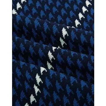 Stylish Knitted Bowling Polo Shirt for Men Navy Blue