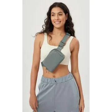 ODODOS Unisex Mini Belt Bag with Adjustable Strap Small Fanny Pack for Workout Running Traveling Hiking, Iron Gray