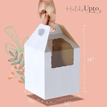 Spec101 Disposable Cake Carrier Set - 10 Pack with Window for Tiered Cakes