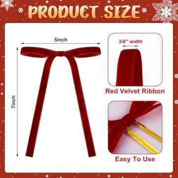 24 PCS Velvet Christmas Ornaments Decorations, Fancy Luxury Velvet Bows Ornaments for Christmas Tree...