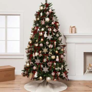 24 PCS Velvet Christmas Ornaments Decorations, Fancy Luxury Velvet Bows Ornaments for Christmas Tree, Christmas Tree Decorations Bows Ornaments for Xmas Tree Holiday Decor (Red)