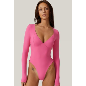 QINSEN Women's V Neck Shapewear Bodysuit - Flattering Fit